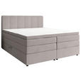 BOXSPRINGBETT 140/200 cm,  in Hellgrau, gepolstertes Kopfteil, Bettkasten, Topper, Matratzen, H2 + H3 = mittel + fest  - Hellgrau/Schwarz, KONVENTIONELL, Kunststoff/Textil (140/200cm) - Esposa