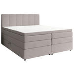 BOXSPRINGBETT 180/200 cm,  in Silberfarben, gepolstertes Kopfteil, Bettkasten, Topper, Matratzen, H2 + H3 = mittel + fest  - Silberfarben/Schwarz, KONVENTIONELL, Kunststoff/Textil (180/200cm) - Esposa