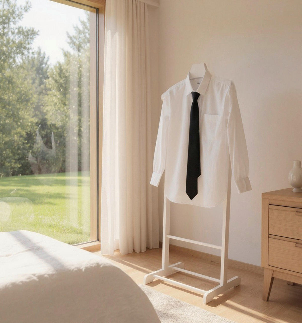 HERRENDIENER in Creme 48/97/36 cm   - Creme, Basics, Holz (48/97/36cm)