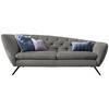 CHESTERFIELD-SOFA  in Mikrofaser Grau  - Schwarz/Grau, Design, Textil/Metall (223/84/90cm) - Pure Home Lifestyle