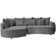 ECKSOFA in Chenille Grau  - Schwarz/Grau, Design, Kunststoff/Textil (194/307cm) - Carryhome