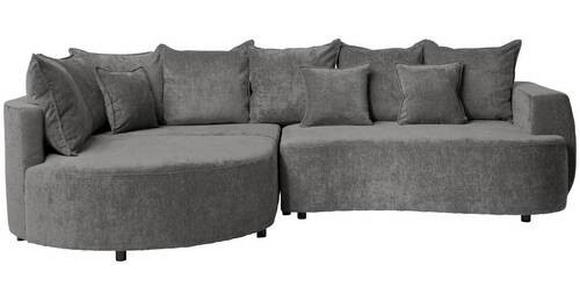 ECKSOFA in Chenille Grau  - Schwarz/Grau, Design, Kunststoff/Textil (194/307cm) - Carryhome