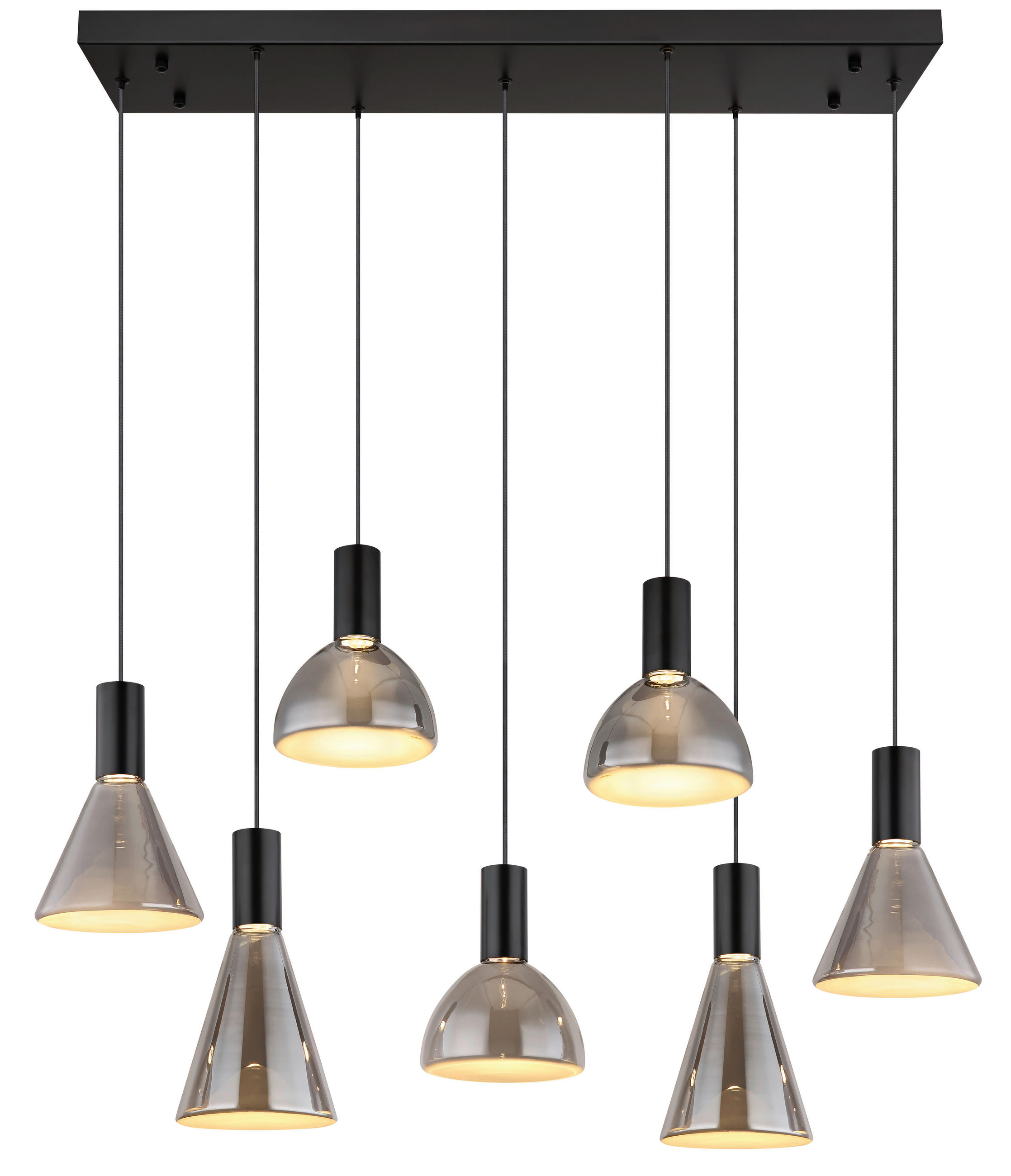 LED-HÄNGELEUCHTE 97/33/150 cm    - Hellgrau, Design, Glas/Kunststoff (97/33/150cm) - Globo