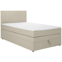 BOXSPRINGBETT 90/200 cm  in Beige  - Beige/Schwarz, Design, Kunststoff/Textil (90/200cm) - Welnova