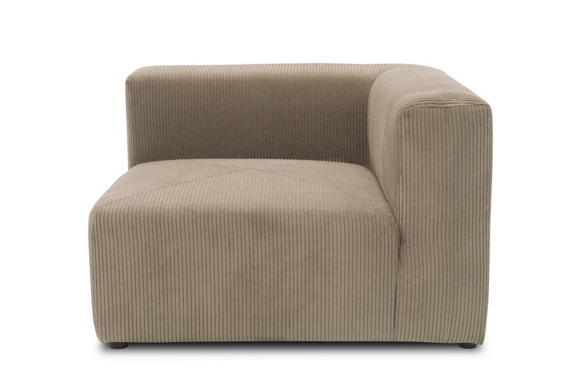 SOFAELEMENT Cord, Mikrofaser Schlammfarben  - Schlammfarben/Schwarz, Design, Kunststoff/Textil (108/69/108cm) - MID.YOU