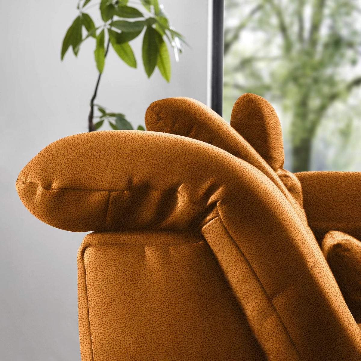 ECKSOFA  in Flachgewebe Currygelb  309/195 cm  - Chromfarben/Currygelb, Design, Textil (309/195cm) - Beldomo Style