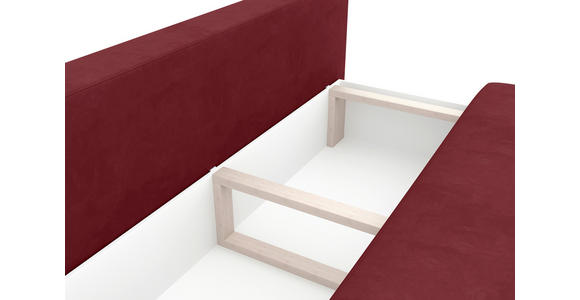 SCHLAFSOFA  mit Liegefunktion Velours Weinrot  - Weinrot/Schwarz, KONVENTIONELL, Textil/Metall (200/98/90cm) - Carryhome