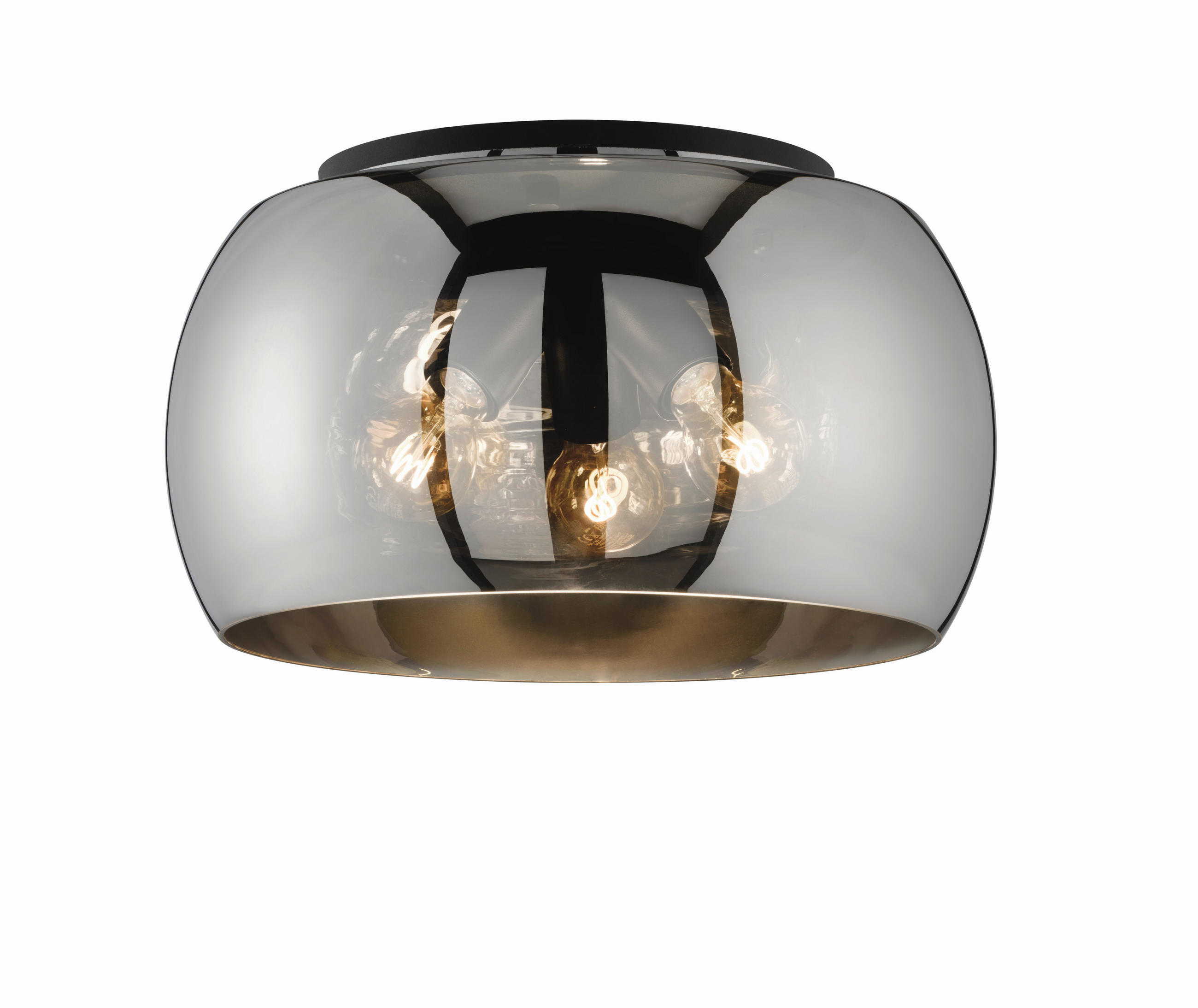 DECKENLEUCHTE Dima 40/22 cm   - Schwarz, Design, Glas/Metall (40/22cm) - Fischer & Honsel