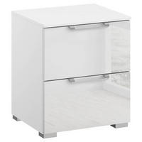 NACHTKÄSTCHEN 40/49/42 cm  in Klar, Weiss  - Klar/Weiss, Design, Glas/Holzwerkstoff (40/49/42cm) - Novel