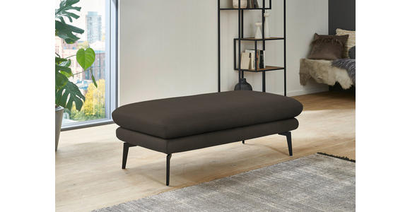 ECKSOFA in Echtleder Graubraun 310/180 cm - Graubraun/Schwarz, Design, Leder/Metall (310/180cm) - Dieter Knoll