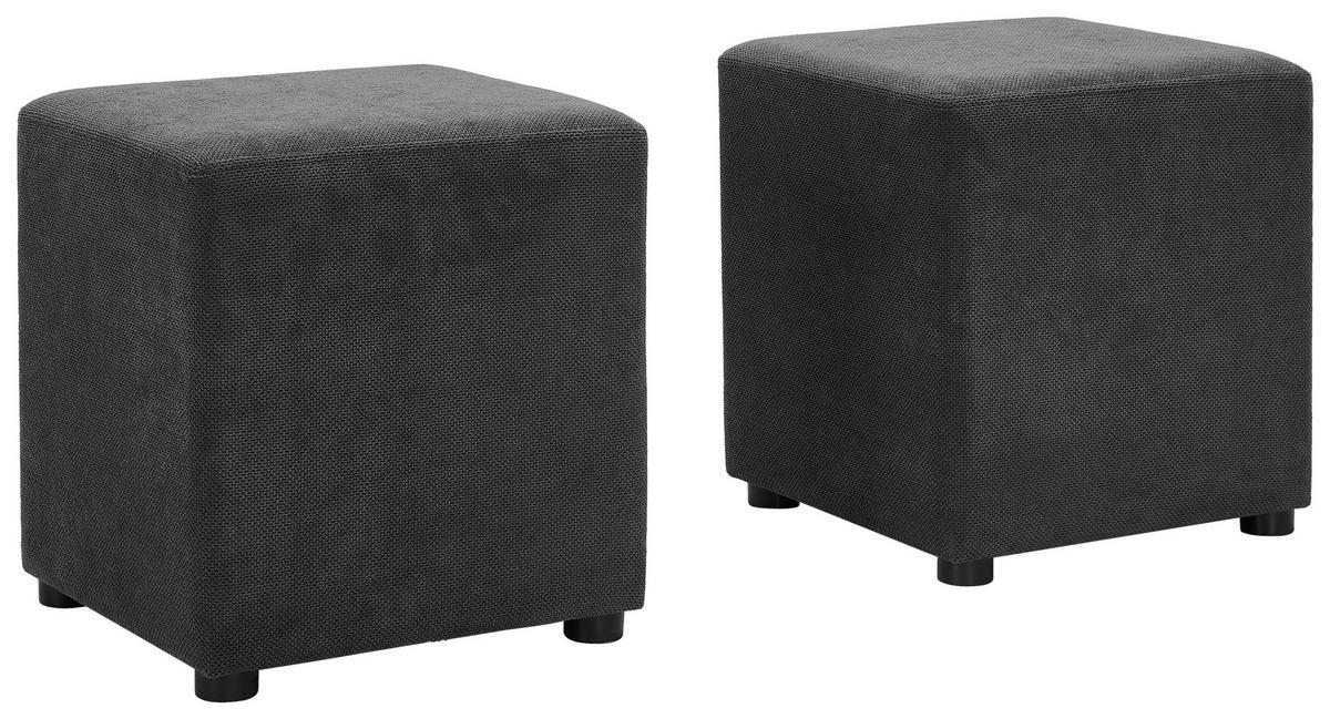 ECKSOFA Dunkelgrau Webstoff  - Dunkelgrau/Schwarz, KONVENTIONELL, Holz/Textil (244/283cm) - Carryhome