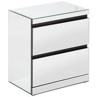 NACHTSCHRANK 45/50/30 cm  - Silberfarben, Trend, Glas/Holzwerkstoff (45/50/30cm) - Xora