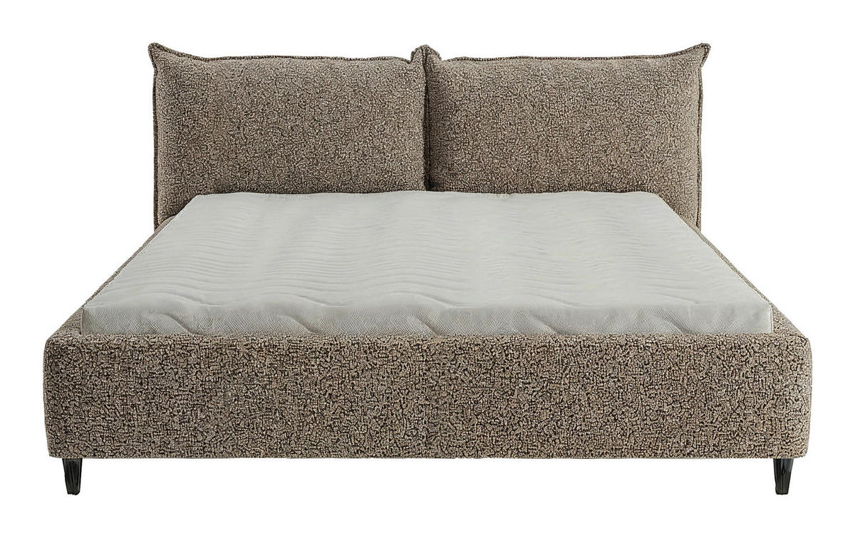 POLSTERBETT 180/200 cm,  in Taupe, gepolstertes Kopfteil, Lattenrost, Bettkasten,  - Taupe/Schwarz, MODERN, Holz/Textil (180/200cm) - Livetastic