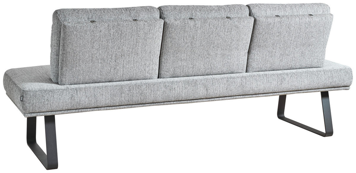 SITZBANK 224/92/78 cm  in Grau, Schwarz  - Schwarz/Grau, Design, Textil/Metall (224/92/78cm) - Dieter Knoll