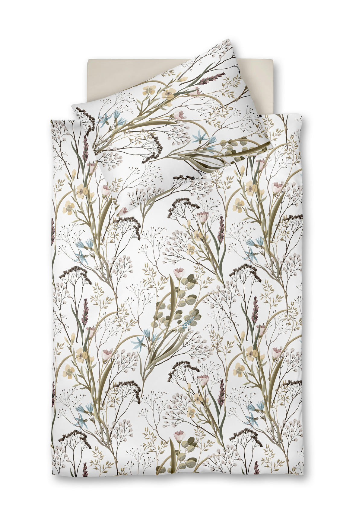 POSTELJNINA 140/200 cm roza, bela, olivno zelena   - roza/bela, Konvencionalno, tekstil (140/200cm) - Fleuresse