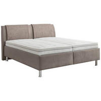 POLSTERBETT Matratze, gepolstertes Kopfteil, Lattenrost Taupe, Hellgrau 180/200 cm  - Taupe/Hellgrau, KONVENTIONELL, Holz/Holzwerkstoff (180/200cm) - Beldomo - Sleep