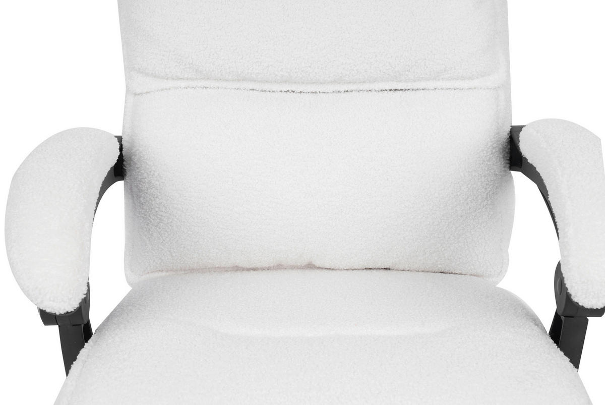 CHEFSESSEL Teddystoff Beige, Weiß  - Beige/Schwarz, Design, Kunststoff/Textil (64,5/112/120/65cm) - Carryhome