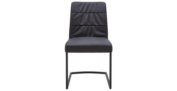 SCHWINGSTUHL Echtleder Anthrazit, Dunkelgrau - Dunkelgrau/Anthrazit, Design, Leder/Metall (48,5/87,5/60cm) - Dieter Knoll