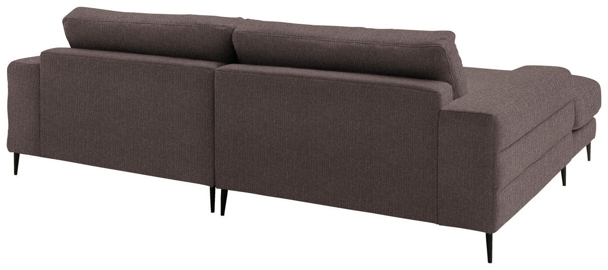 ECKSOFA in Flachgewebe Hellbraun  177/253 cm  - Hellbraun/Schwarz, Design, Textil/Metall (177/253cm) - Dieter Knoll
