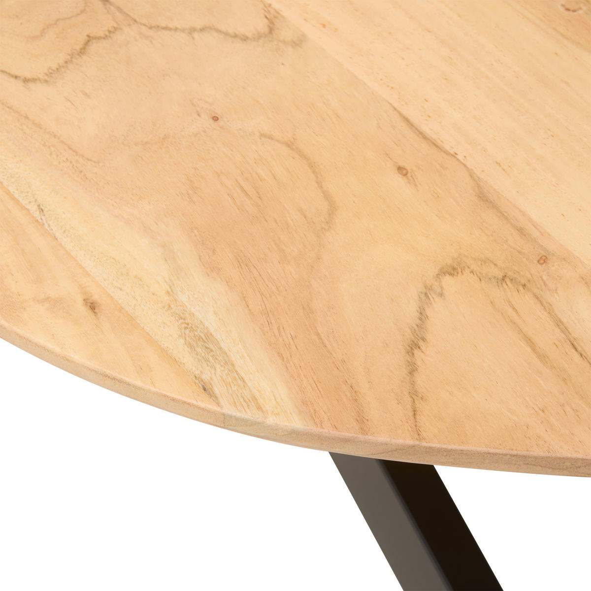 ESSTISCH Akazie massiv organisch Schwarz, Akaziefarben  - Schwarz/Akaziefarben, MODERN, Holz/Metall (200/100/76cm) - MID.YOU