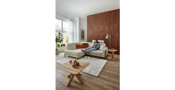 ECKSOFA Beige Chenille  - Beige/Schwarz, Design, Textil/Metall (182/239cm) - Valnatura