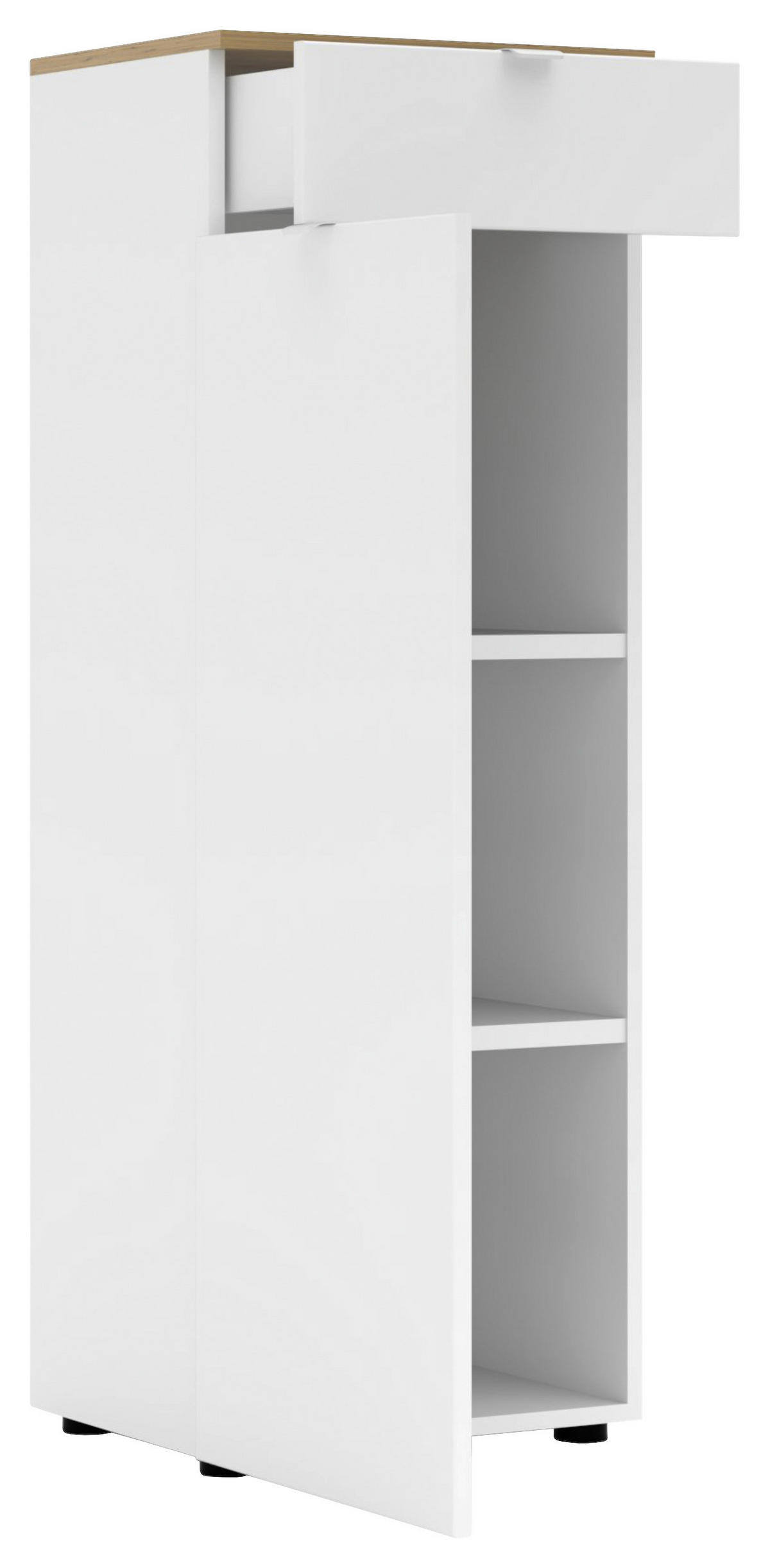 KOMMODE , 45/127/38 cm, 1 Schublade(n)  - Schwarz/Weiß, KONVENTIONELL, Holzwerkstoff/Metall (45/127/38cm) - Voleo