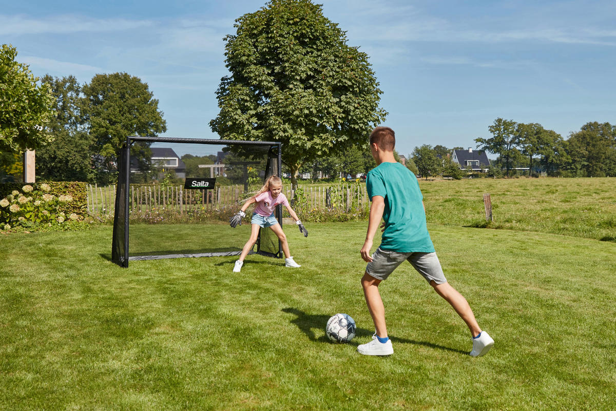 FUßBALLTOR - Schwarz, KONVENTIONELL, Kunststoff/Metall (220/170/80cm) - Salta