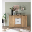 SIDEBOARD  in 135/89/40 cm  - Eichefarben/Schwarz, KONVENTIONELL, Holzwerkstoff/Kunststoff (135/89/40cm) - Carryhome