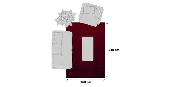 HOCHFLORTEPPICH 160/230 cm ATA 7000 Rot - Rot, Design, Textil (160/230cm) - Novel