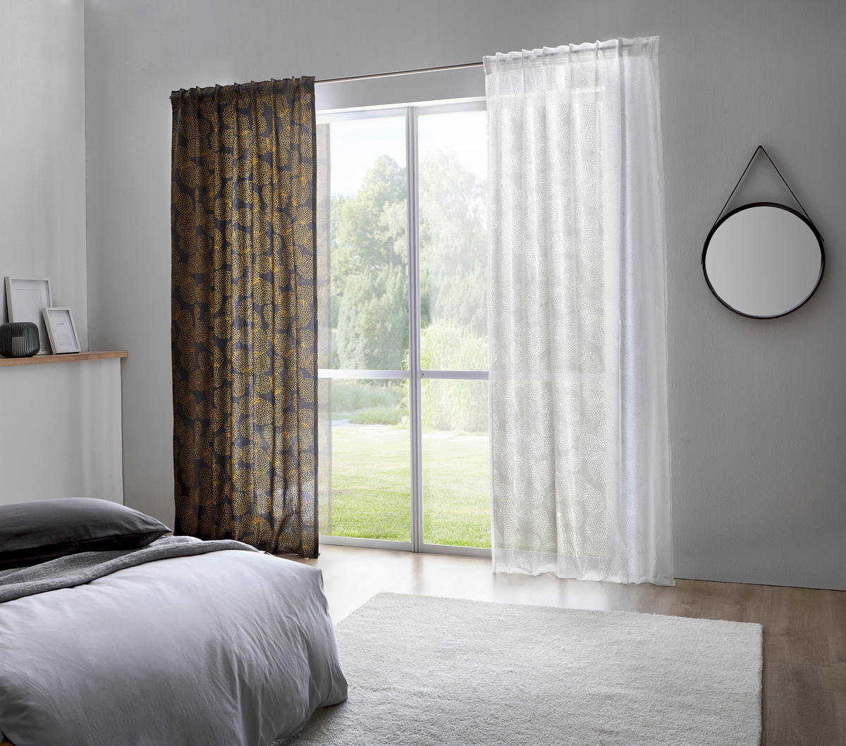 FERTIGVORHANG  blickdicht   130/250 cm  - Goldfarben/Schwarz, Basics, Textil (130/250cm) - Esprit