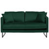 2-SITZER-SOFA in Samt Dunkelgrün  - Dunkelgrün/Schwarz, Design, Textil/Metall (150/78/84cm) - Carryhome