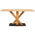 ESSTISCH Eiche massiv oval Schwarz, Eichefarben  - Eichefarben/Schwarz, Design, Holz/Metall (140/90/76cm) - Novel
