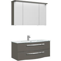 BADEZIMMER 3-teilig  in 120 cm  - Chromfarben/Grau Hochglanz, Basics, Glas/Holzwerkstoff (120cm) - Sadena