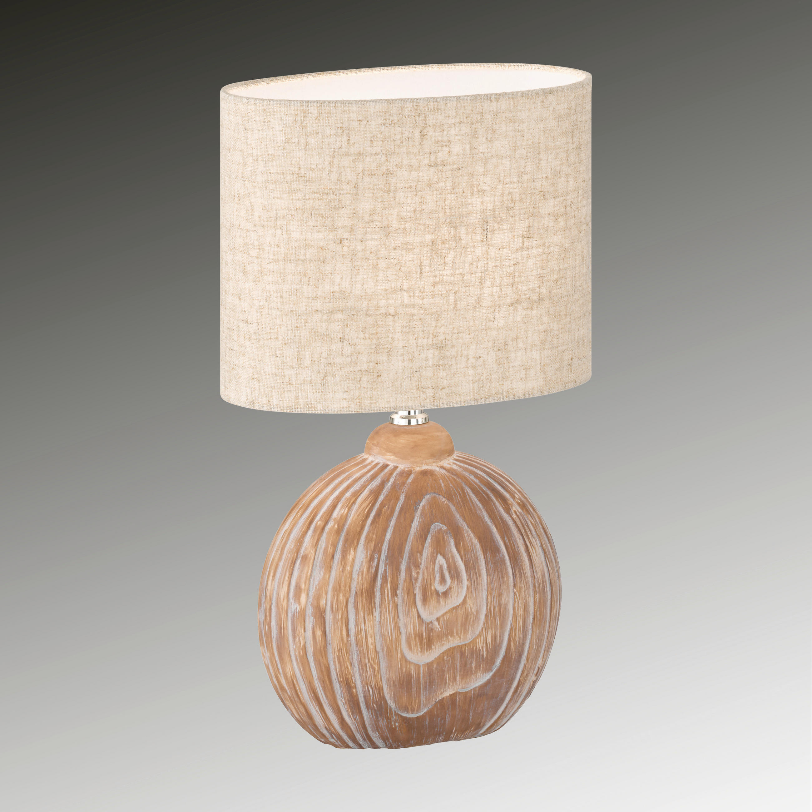 TISCHLEUCHTE 13/39/23 cm   - Sandfarben/Eukalyptusholzfarben, Design, Keramik/Textil (13/39/23cm) - Fischer & Honsel