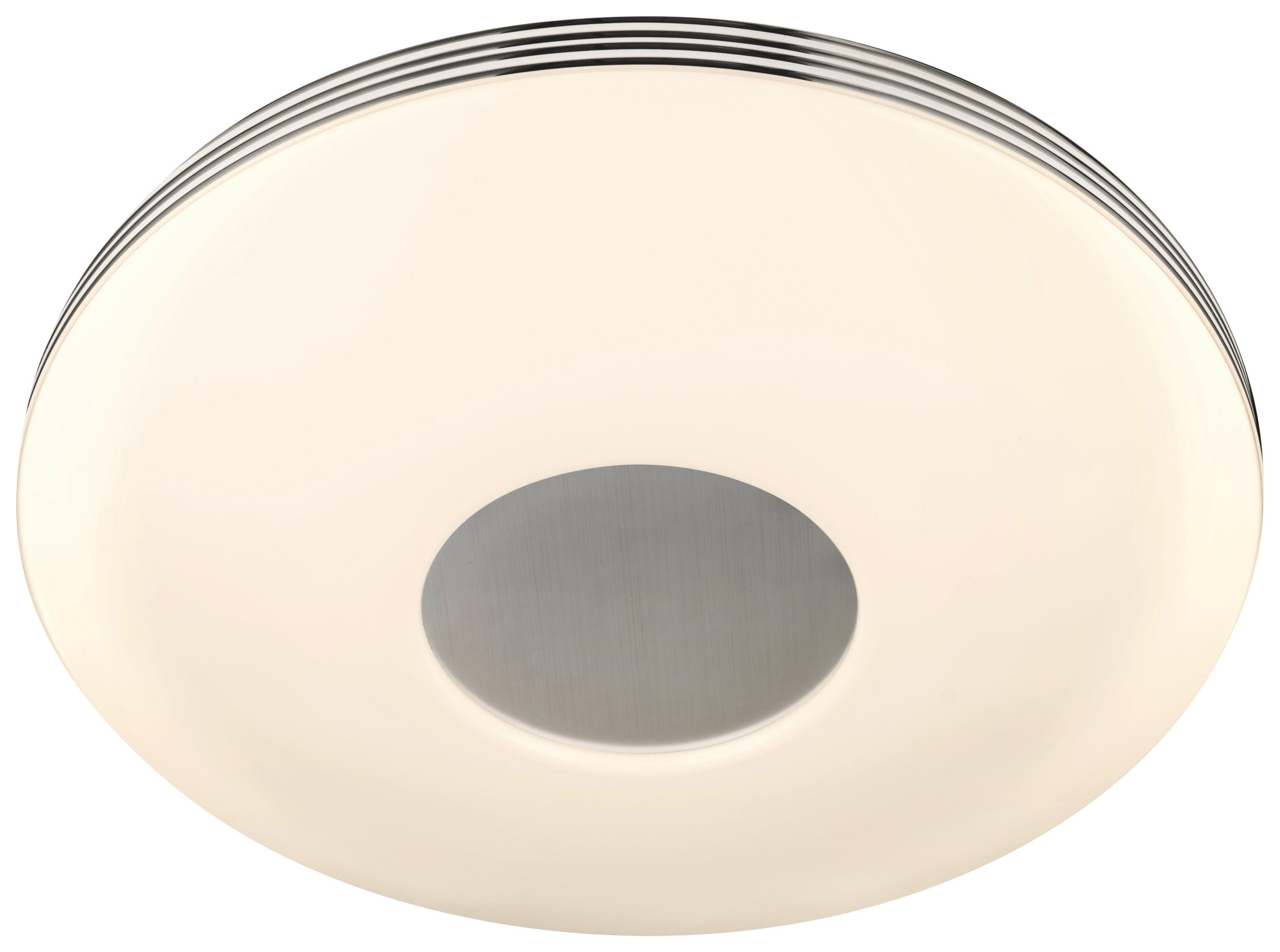 LED STROPNÉ SVIETIDLO, 34 cm - biela/chrómová, Basics, kov/plast (34cm) - Novel