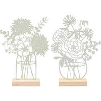 DEKOBLUME - Salbeigrün/Naturfarben, Basics, Metall (22/5/31cm)