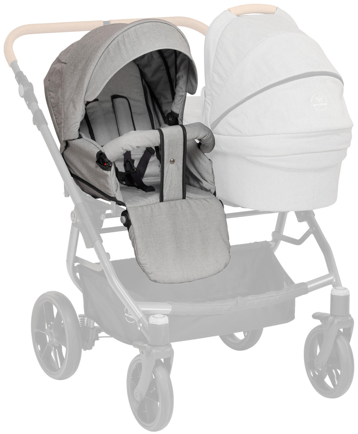 SPORTWAGENAUFSATZ SItzeinheit Lars Topas  - Grau, Basics (80/39/60cm) - Naturkind