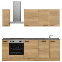 KÜCHENLEERBLOCK 240 cm   in Eichefarben, Schieferfarben  - Schieferfarben/Eichefarben, MODERN, Holzwerkstoff/Metall (240cm) - Nobilia