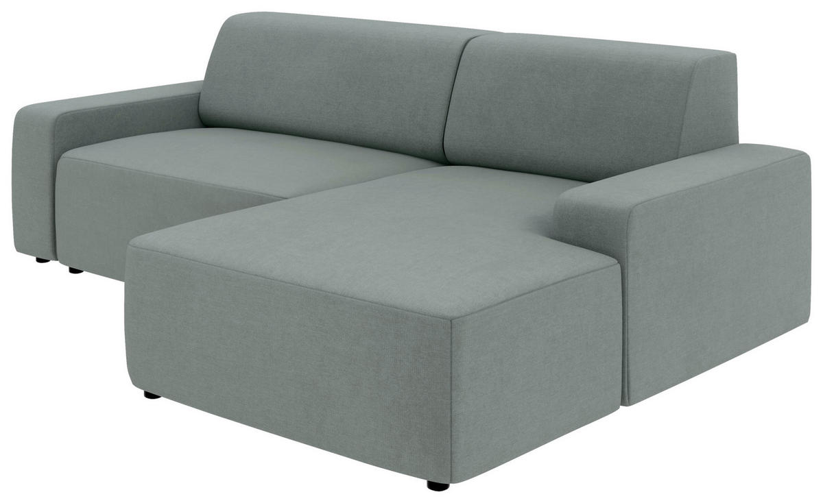 ECKSOFA in Struktur Grau  - Schwarz/Grau, Modern, Kunststoff/Textil (246/162cm) - Trendmanufaktur