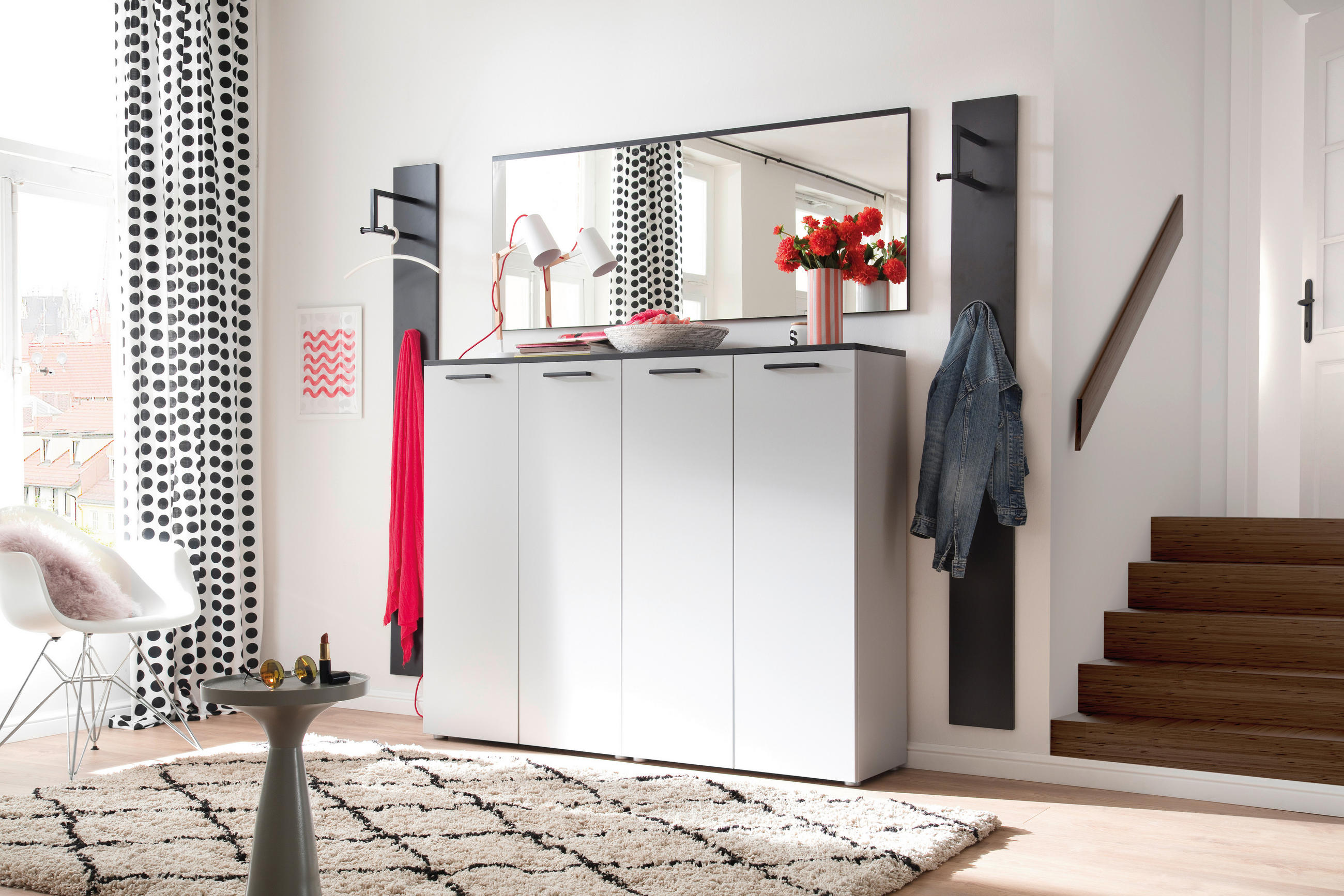 GARDEROBE 4-teilig  in 220/200/38 cm  - Anthrazit/Grau, Konventionell, Holzwerkstoff (220/200/38cm) - Moderano