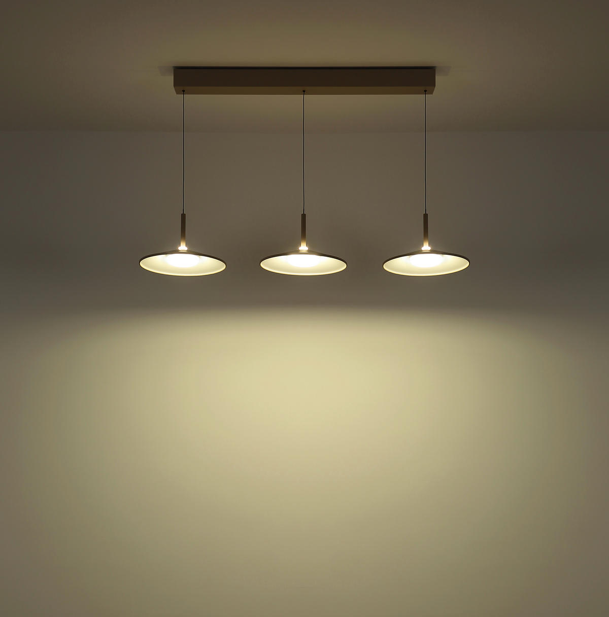 LED-HÄNGELEUCHTE Lampone 95/25/180 cm  - Sandfarben/Opal, Design, Kunststoff/Metall (95/25/180cm) - Globo