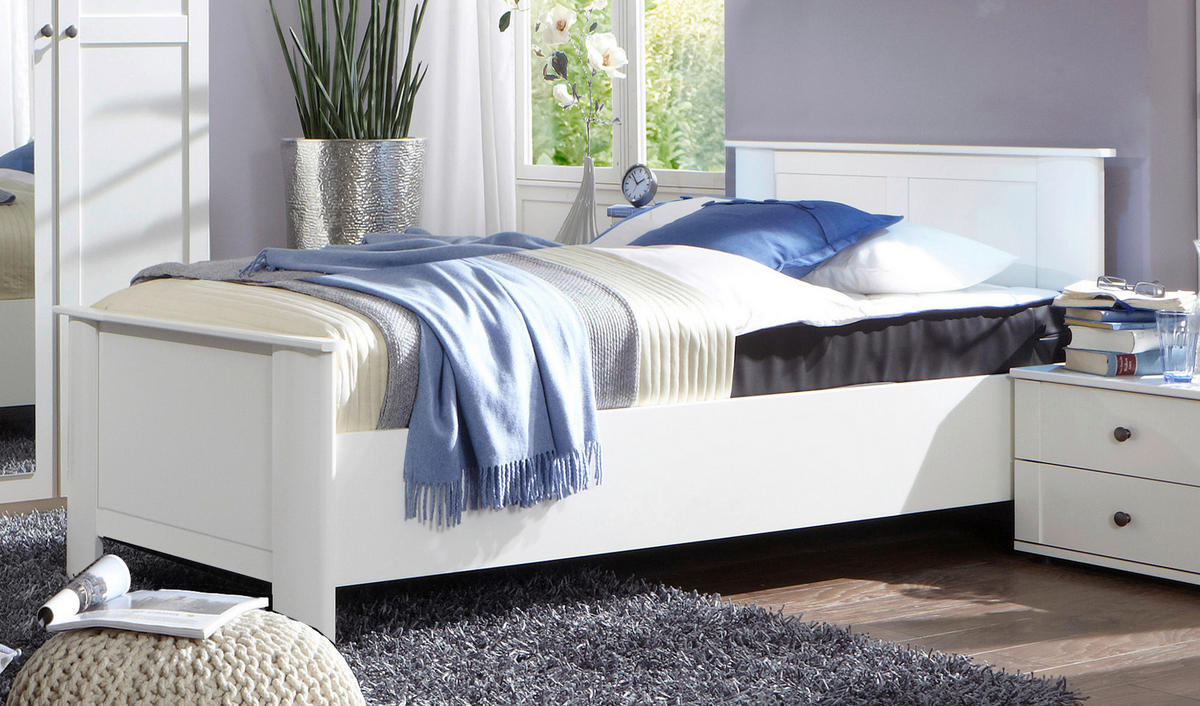 BETT 100/200 cm  in Weiß  - Weiß, KONVENTIONELL (100/200cm) - Boxxx