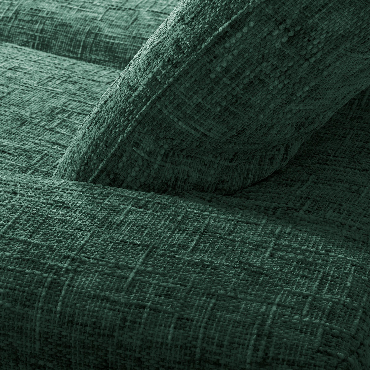 ECKSOFA PORTLAND in Struktur Grün Kopfteilverstellung  295/187 cm  - Chromfarben/Grün, Design, Holz/Textil (295/187cm) - Livetastic