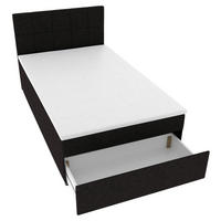 BOXBETT 120/200 cm,  in Schwarz, Matratze, Topper, Bettschublade, H3 = fest  - Schwarz, KONVENTIONELL, Kunststoff/Textil (120/200cm) - Boxxx