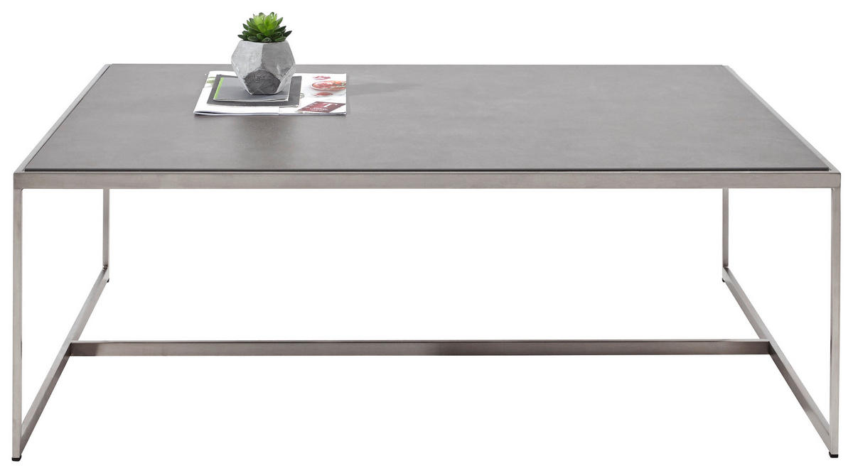 COUCHTISCH 100/70/35 cm quadratisch Schieferfarben  - Schieferfarben/Alufarben, Design, Keramik/Metall (100/70/35cm) - Dieter Knoll