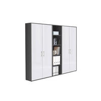 AKTENSCHRANK Anthrazit, Weiß Hochglanz  - Weiß Hochglanz/Anthrazit, MODERN, Holzwerkstoff (212,9/185,6/33cm) - MID.YOU