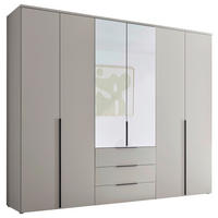 DREHTÜRENSCHRANK 6-türig Kaschmir  - Kaschmir/Schwarz, Design, Glas/Holzwerkstoff (270/225/53cm) - Chameo
