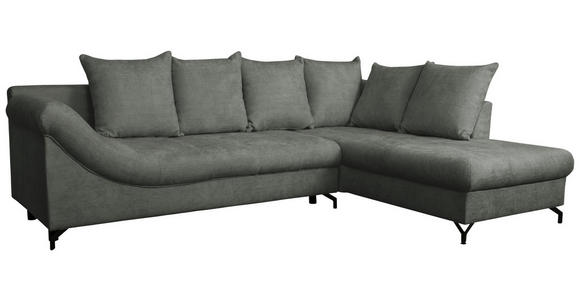 ECKSOFA Anthrazit Struktur - Anthrazit/Schwarz, KONVENTIONELL, Textil/Metall (274/194cm) - Carryhome