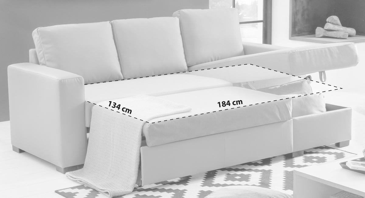 ECKSOFA in Lederlook Sandfarben  - Sandfarben, Basics, Kunststoff/Textil (220/150cm) - MID.YOU