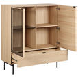 HIGHBOARD  100/120/40 cm 1 Schublade(n)  - Eichefarben/Schwarz, KONVENTIONELL, Glas/Holzwerkstoff (100/120/40cm) - Xora